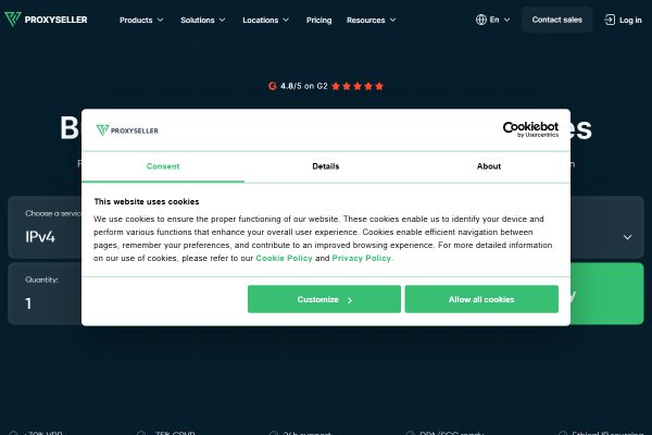 Proxy-Seller — интерфейс сервиса